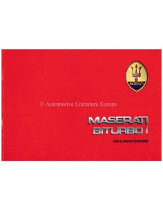 1987 MASERATI BITURBO I OWNERS MANUAL ITALIAN
