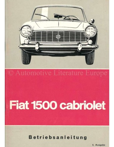 1965 FIAT 1500 CABRIOLET INSTRUCTIEBOEKJE DUITS