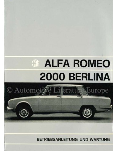 1972 ALFA ROMEO 2000 BERLINA INSTRUCTIEBOEKJE DUITS