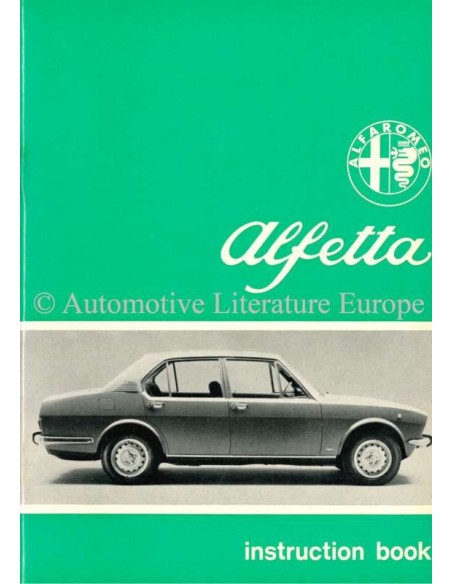 1972 ALFA ROMEO ALFETTA BETRIEBSANLEITUNG ENGLISCH