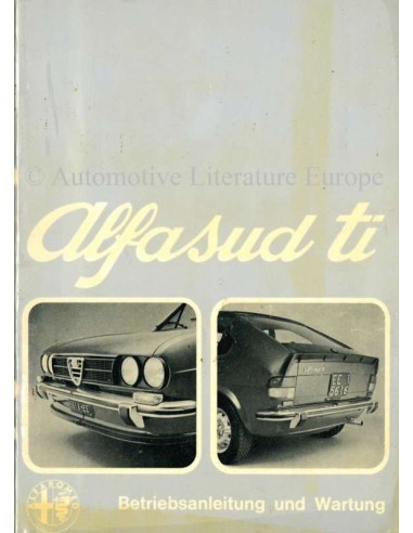 1974 ALFA ROMEO ALFASUD TI OWNERS MANUAL GERMAN