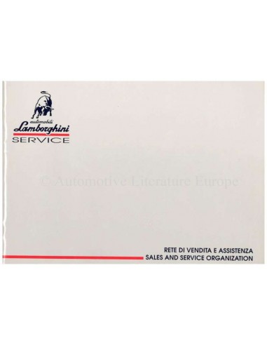 1991 LAMBORGHINI VERKAUFS - UND SERVICE ORGANISATION HANDBUCH