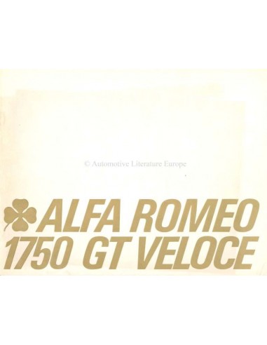 1969 ALFA ROMEO GT 1750 VELOCE BROCHURE DUITS