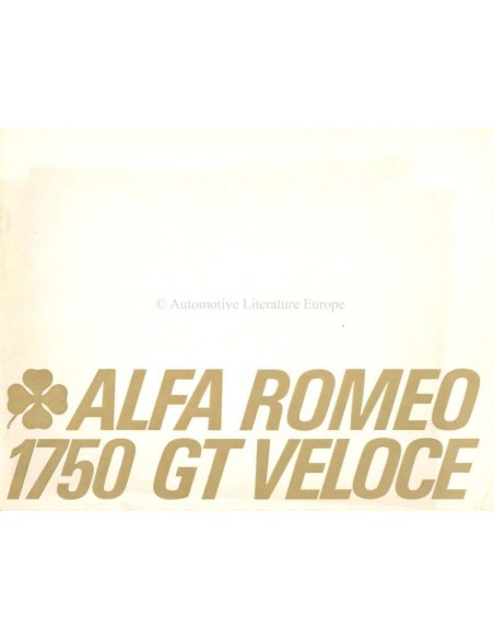 1969 ALFA ROMEO GT 1750 VELOCE BROCHURE DUITS
