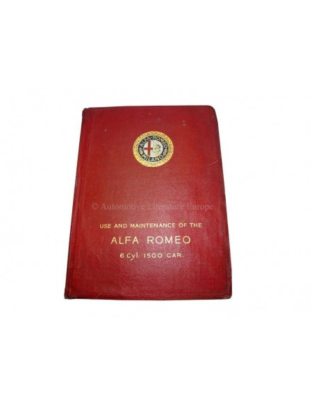 1928 ALFA ROMEO 1500 6C OWNERS MANUAL ENGLISH