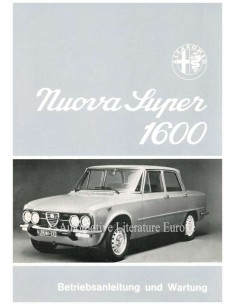 1974 ALFA ROMEO GIULIA NUOVA SUPER 1600 INSTRUCTIEBOEKJE DUITS