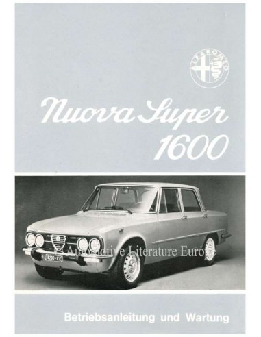 1974 ALFA ROMEO GIULIA NUOVA SUPER 1600 INSTRUCTIEBOEKJE DUITS
