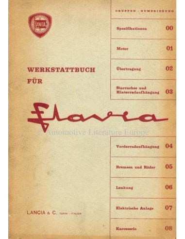 1963 LANCIA FLAVIA LIMOUSINE WERKSTATTHANDBUCH DEUTSCH