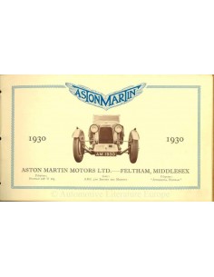 1930 ASTON MARTIN VOOROORLOGS BROCHURE ENGELS 2