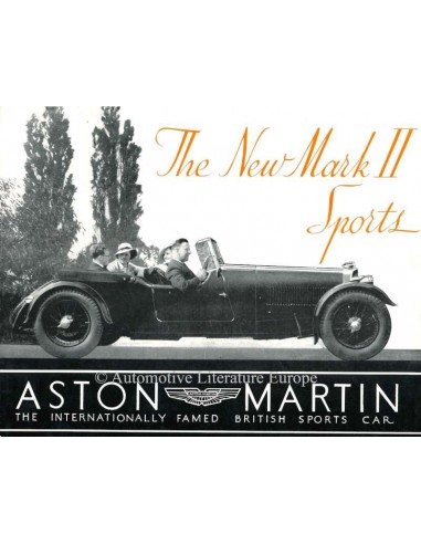 1934 ASTON MARTIN MARK II SPORTS PROSPEKT ENGLISCH