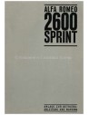 1966 ALFA ROMEO 2600 SPRINT  SUPPLEMENT OWNERS MANUAL GERMAN