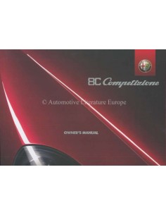2008 ALFA ROMEO 8C COMPETIZIONE INSTRUCTIEBOEKJE ENGELS USA