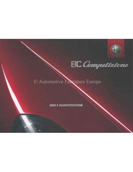 2008 ALFA ROMEO 8C COMPETIZIONE INSTRUCTIEBOEKJE ITALIAANS