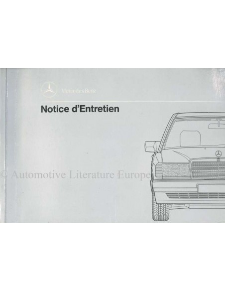 1989 MERCEDES BENZ 190 OWNER'S MANUAL FRENCH