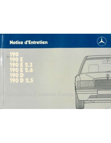 1987 MERCEDES BENZ 190 OWNER'S MANUAL HANDBOOK FRENCH