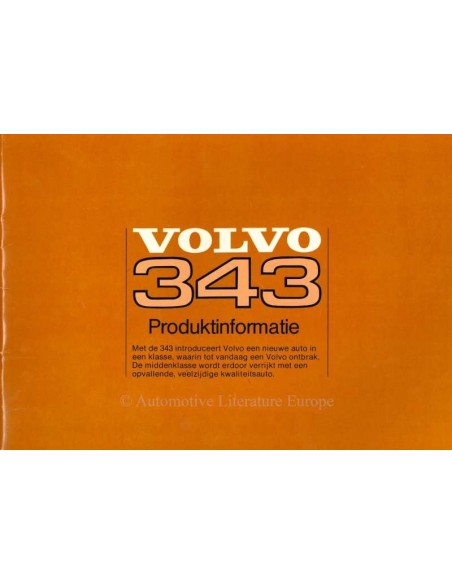 1976 VOLVO 343 BROCHURE DUTCH