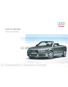 2006 AUDI A4 CONVERTIBLE OWNER'S MANUAL DUTCH