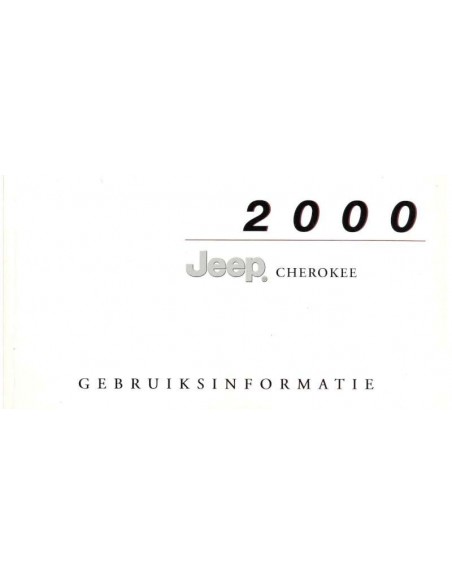 2000 JEEP CHEROKEE BETRIEBSANLEITUNG NIEDERLÄNDISCH
