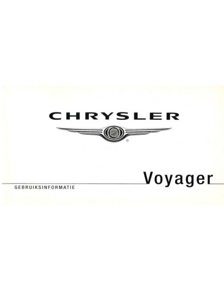 2008 CHRYSLER VOYAGER OWNER'S MANUAL DUTCH