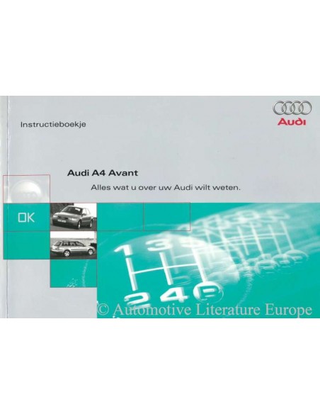 1996 AUDI A4 AVANT BETRIEBSANLEITUNG NIEDERLÄNDISCH