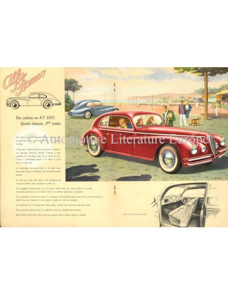 1947 ALFA ROMEO 6C 2500 SPORT & SUPER SPORT BROCHURE ENGELS