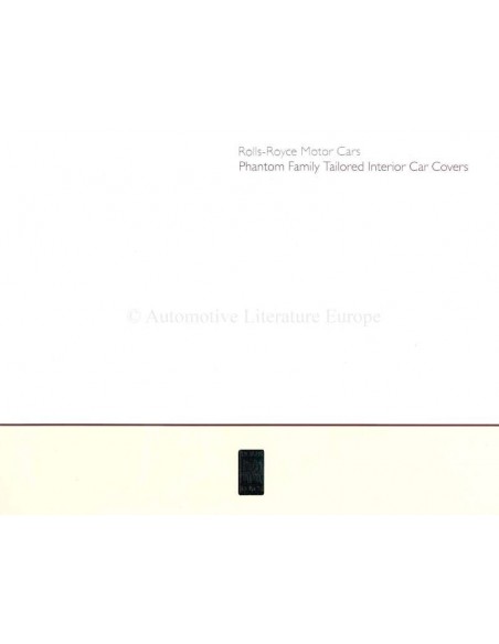 2012 ROLLS ROYCE PHANTOM INTERIOR CAR COVERS BROCHURE ENGLISH