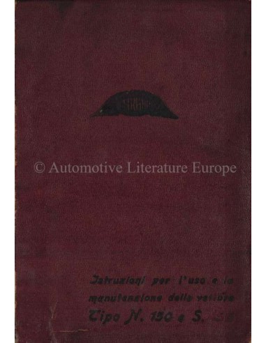 1927 CEIRANO TIPO N 150 / S 150 OWNER'S MANUAL ITALIAN