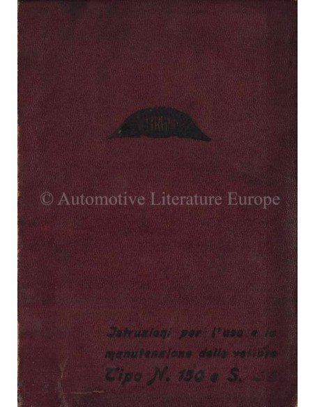 1927 CEIRANO TIPO N 150 / S 150 OWNER'S MANUAL ITALIAN