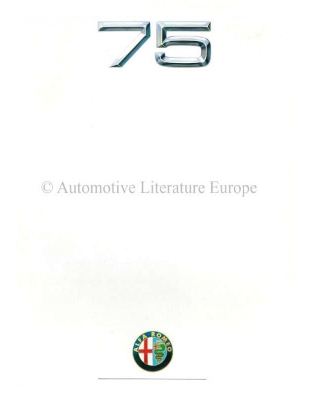 1988 ALFA ROMEO 75 BROCHURE NEDERLANDS