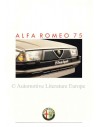 1987 ALFA ROMEO 75 BROCHURE NEDERLANDS