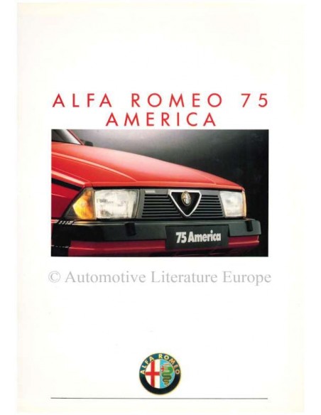 1987 ALFA ROMEO 75 AMERICA BROCHURE DUITS