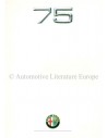 1991 ALFA ROMEO 75 BROCHURE ITALIAANS