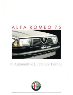 1987 ALFA ROMEO 75 AMERICA BROCHURE DUITS