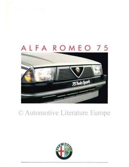 1987 ALFA ROMEO 75 AMERICA BROCHURE DUITS