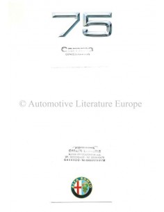 1989 ALFA ROMEO 75 PROSPEKT ITALIENISCH