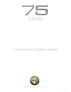 1989 ALFA ROMEO 75 BROCHURE DUITS