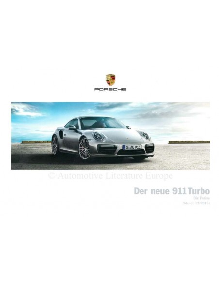 2016 PORSCHE 911 TURBO HARDCOVER BROCHURE DUITS