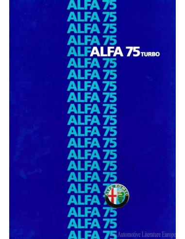 1986 ALFA ROMEO 75 TURBO PROSPEKT NIEDERLÄNDISCH