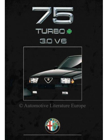 1990 ALFA ROMEO 75 3.0 V6 QV BROCHURE ITALIAN