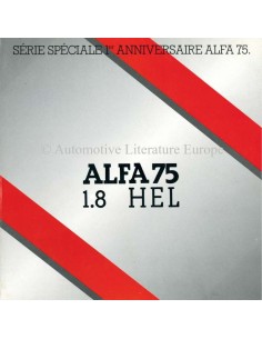 1987 ALFA ROMEO 75 1.8 HEL BROCHURE FRANS