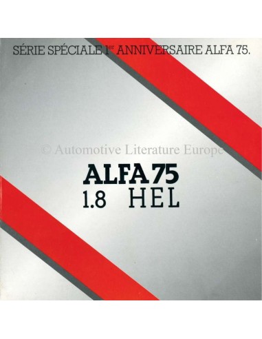 1987 ALFA ROMEO 75 1.8 HEL BROCHURE FRENCH