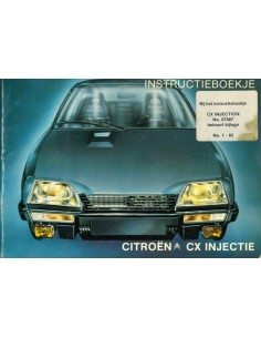 1980 CITROEN CX INJECTION OWNERS MANUAL DUTCH