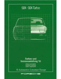 1981 PORSCHE 924 TURBO FARBEN UND INNENAUSSTATTUNG PROSPEKT