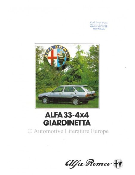 1984 ALFA ROMEO 4X4 GIARDINETTA BROCHURE DUITS