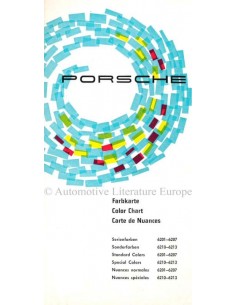 1961 PORSCHE 356 B COLOUR CHART BROCHURE