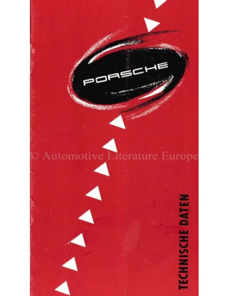 1954 PORSCHE 356 TECHNISCHE GEGEVENS BROCHURE DUITS