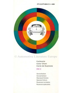 1964 PORSCHE 356 C COLOUR CHART BROCHURE
