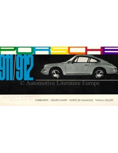 1965 PORSCHE 911 / 912 FARBKARTE PROSPEKT