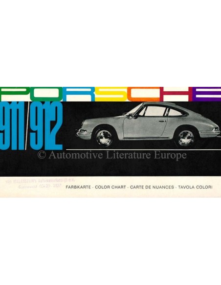 1965 PORSCHE 911 / 912 KLEURENKAART BROCHURE