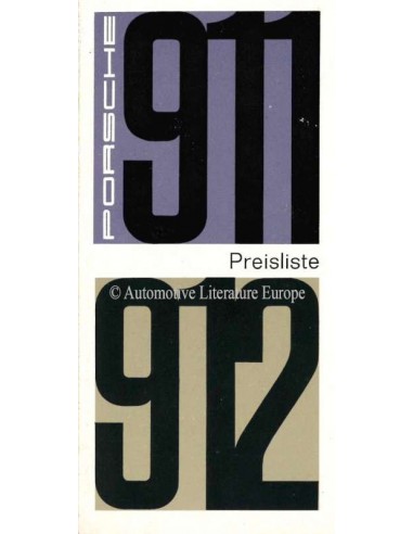 1966 PORSCHE 911 / 912 PREISLISTE DEUTSCH